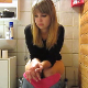 A pretty, blonde, German girl takes a shit naturally while sitting on a toilet. Nice plops followed by some pissing. She wipes thoroughly and shows us her product in the toilet bowl when done. See movie 7860 for more. Over 4 minutes.
